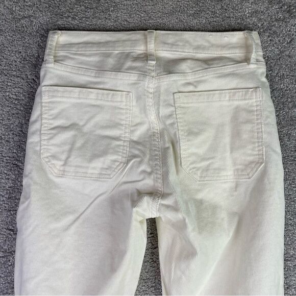 Gap Pants Women’s 25 Petite Ivory Flare High Rise Corduroy Patch Pockets Preppy - Picture 4 of 12